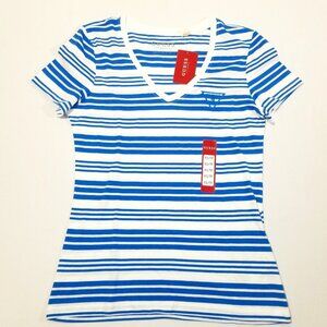 Guess Women's V-neck‎ Top Short Sleeve Logo Tee New
